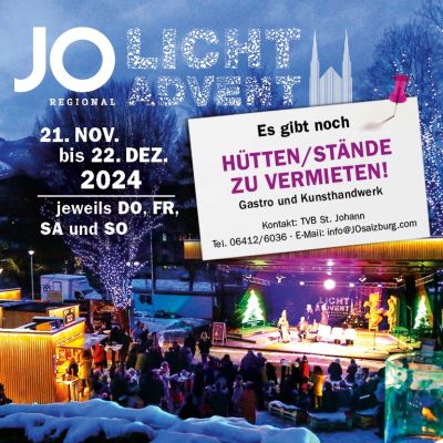 Der JOLichtadvent findet heuer von 21. November bis 22. Dezember - wie gewohnt jeweils von Donnerstag bis Sonntag- statt.Wir freuen uns...