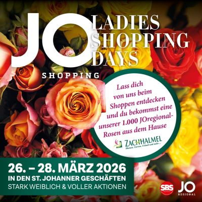 Ladies, es ist Shopping-Zeit!Freut euch in St. Johann von 26. bis 28. März auf tolle Aktionen, viele Angebote und eine Rose...